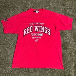 Vtg ccm Detroit red wings hockey t shirt 90s large